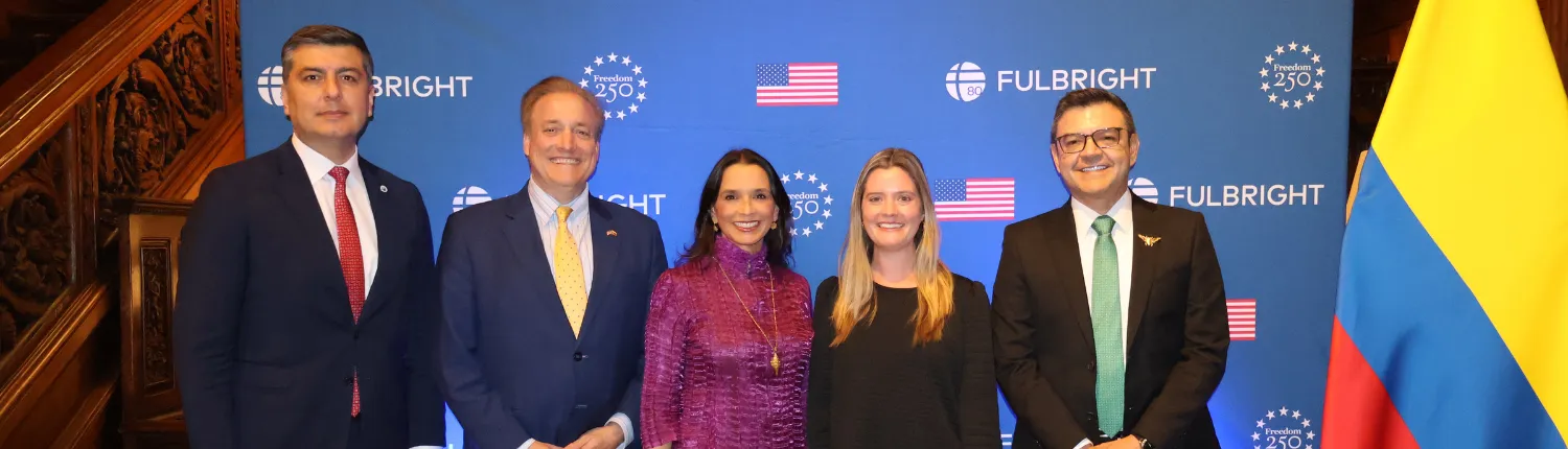 Oradores de la recepción en Washington por los 80 años de Fulbright y los 70 años de Fulbright Colombia