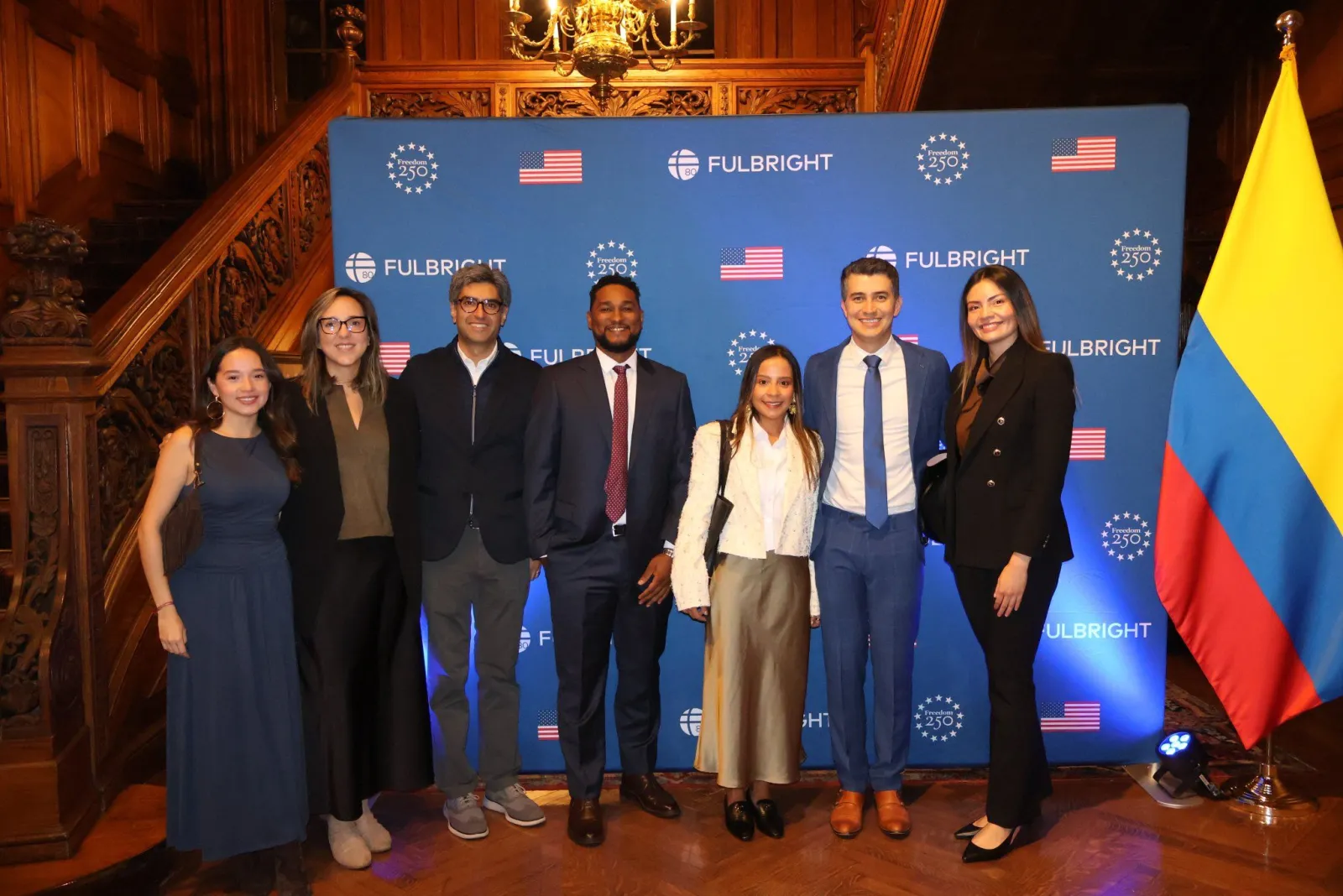 Becarios Fulbright colombianos en la recepción en Washington